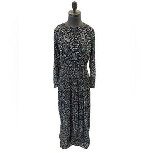 MICHAEL Michael Kors Black and White Paisley Maxi Dress